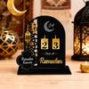 Schwarz-Gold Ramadan Countdown-Kalender mit Holzsockel Acryl Eid Mubarak Ornament DIY Ersatz Schreibtischornament