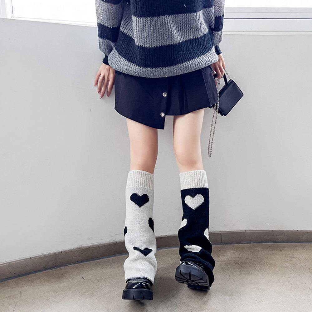 Star Pattern Punk Leg Warmers Cross Design Knitted Leg Warmers Leg Cover Accessories  Winter