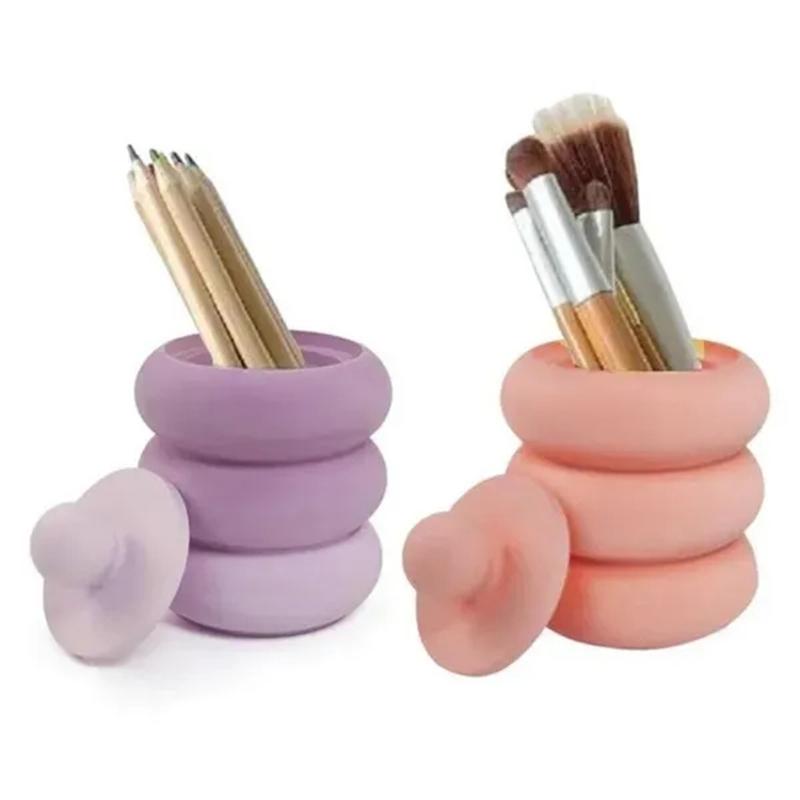 2pcs/set Small Pot Jars Silicone Molds with Lid for Concrete Plaster Resin Epoxy Craft DIY