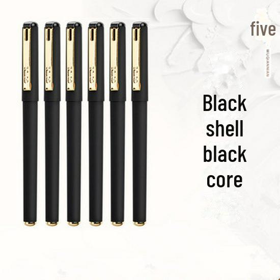 5000 Years W-386 Černá a červená 0,7mm Matné kaligrafické gelové pero - Podpisování, Hrot Bullet, Voděodolné, Uhlové.