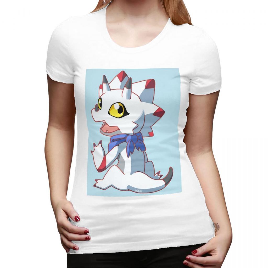 Gammamon Digimon TShirt for WOMEN Crew Neck Streetwear T Shirts WOMENs Short Sleeve Summer Clothes Tops