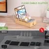 Bamboo Charging Station for Multiple Devices Charger Dock Holder Stand for Cell Phone and Tablet Electronic Devices Organizer 6