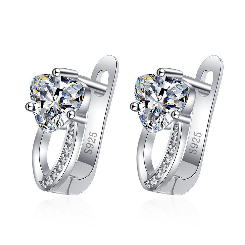 925 Sterling Silver Jewelry Women Cute Tiny Clear Crystal CZ Stud Earrings Gift for Girls Teens Lady New