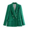 Women's Clothing Style Fashionable Versatile Texture Double Breasted Mid Length Suit Coat