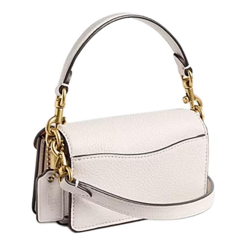 Coach Tabby 12 Classic C Handvat met Bovenkant Koeienhuid Crossbody Schouder Handtas Mini Dames Krijtwit