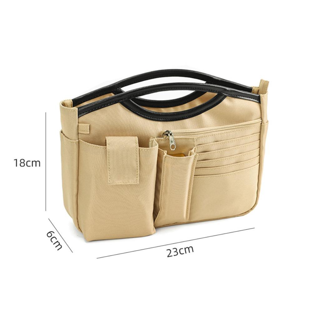 

Storage Bags Multi-Pocket Handbag Nylon Compartment Storage Bag Portable Inner Bag Travel хаки
