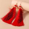 Pretty Feather Drop Earrings for Women Girls Bohemia Earrings Handmade Party Holiday Jewelry Gifts