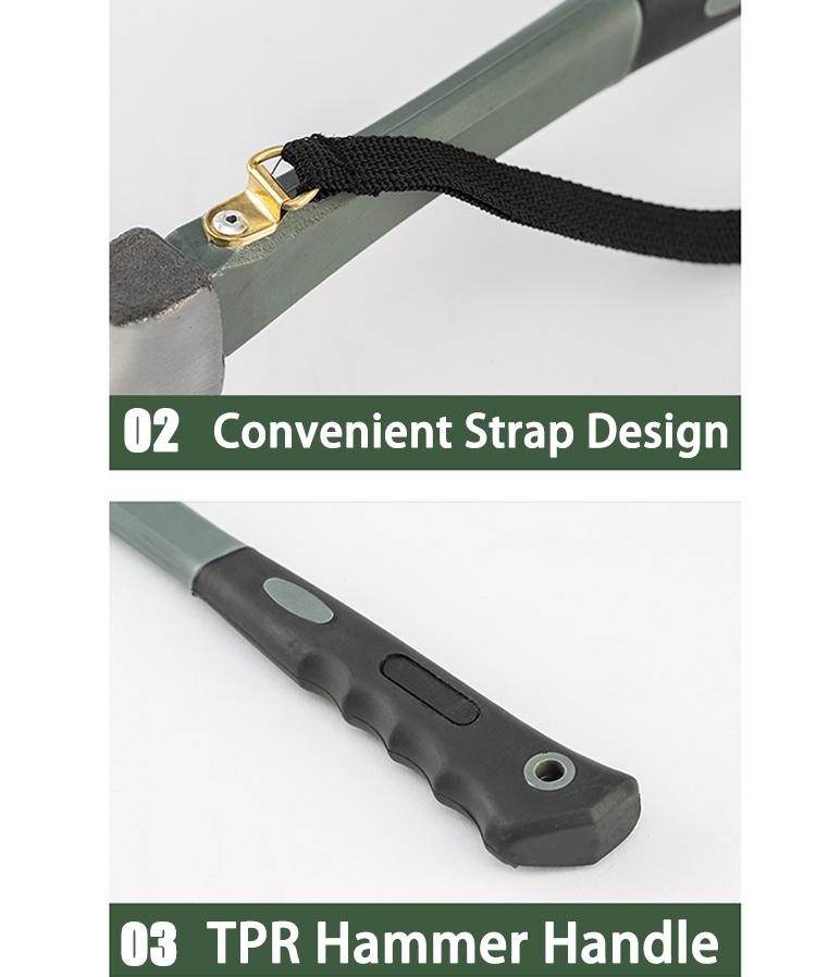 Portable Carbon Steel Camping Tent Hammer - Multifunction Tool for Peg Stake Puller, Mallet, Awning Canopy Remover & Extractor