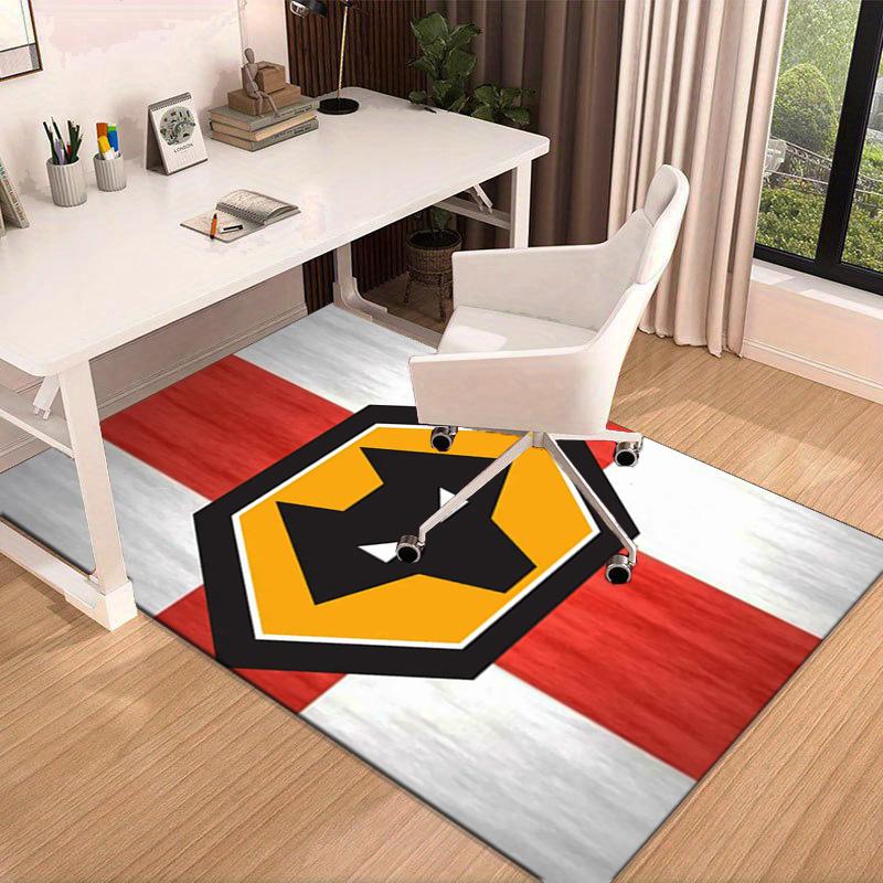 Wolves Team Emblem Printed Area Rug for Office, Chair Rug, Decorative Carpet Floor Mat, Large Size Fan gifts Christmas gifts