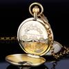 Reloj de Bolsillo Mecánico Antiguo de Lujo con Fase Lunar(12/24 Horas) Relojes Tourbillon de Cobre Puro de Cuerda Manual Para Hombres Mujeres
