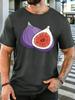 Unisex Short Sleeve T Shirt Fresh Fig Fruit Graphic Tee Cartoon Print Tops Summer Soft Cotton Casual Street Wear For Adult Male