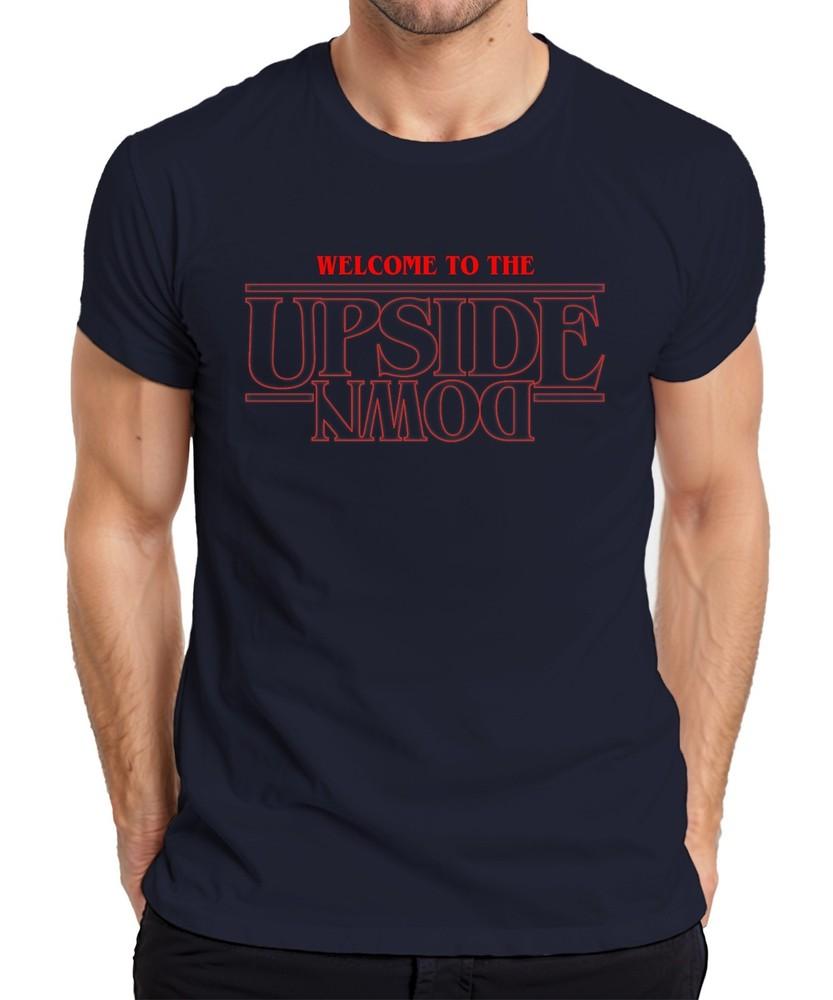 Welcome To The Upside Down Stranger Horror 80s Retro Demogorgon Unisexs TShirt S