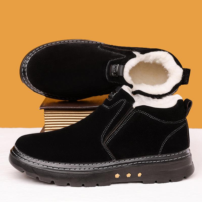 2026 Winter Herrenstiefel Outdoor Rutschfeste Schneestiefel Plüsch Warme Baumwollschuhe Mode Wildleder Lässige Sportschuhe Botas Para Hombre