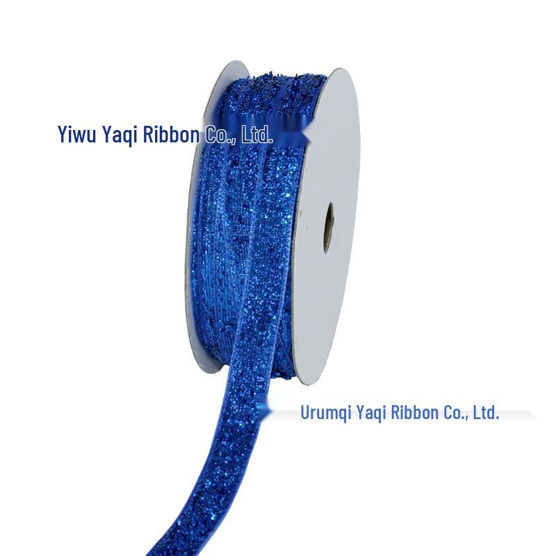 1cm Flocked Ribbon for Gift Wrapping & Costume Decoration - Non-Elastic, Shiny Woven Design