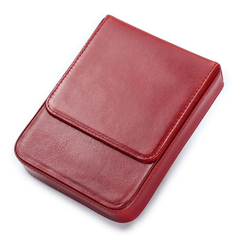 Handmade Genuine Leather 6-Piece Fountain Pen Case with Creative Drawer-Style Design