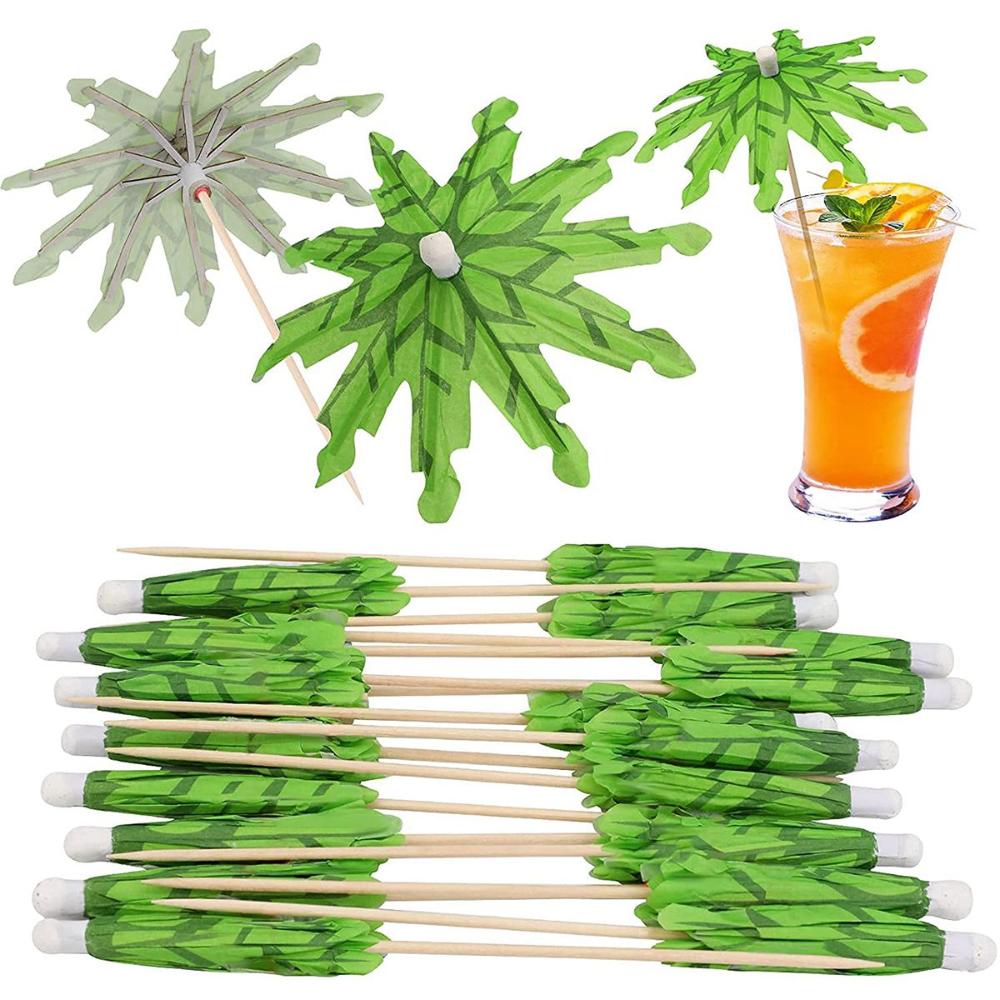 Tree Eco-friendly Toothpick Tropical Fancy Sticks Cocktail Skewer Appetizers Picks Paper Umbrella