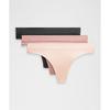 Underease Mid Rise Thong Underwear 3 Pack Black Twilight Rose Misty Shell
