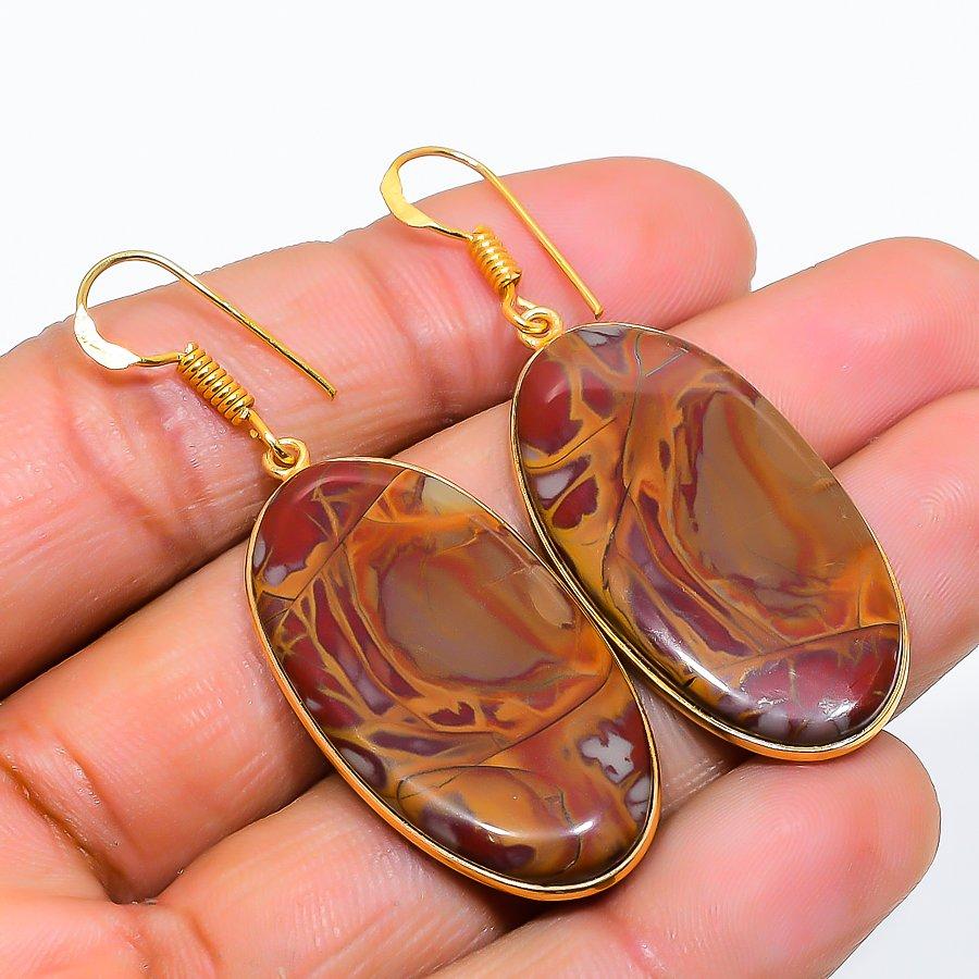 

Камінь Норена Яшма Ювелірний виріб 925 Срібло Стерлінгове Срібло Сережка 2.01 GK-5786