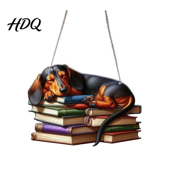 Decorative Pendant for Balcony Dachshund Hanging Ornament Acrylic Window Sun Catcher Cute Creative Gift Dog Owners Decoration Home Room Decor Front