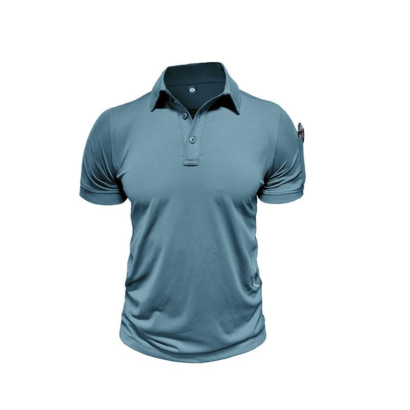 Men's Polo Shirt Short Sleeve Tactical Shirts Dry Fit Lightweight Golf Shirts Moisture Wicking Casual Collared T-Shirts for Male Summer Solid Tee Tops