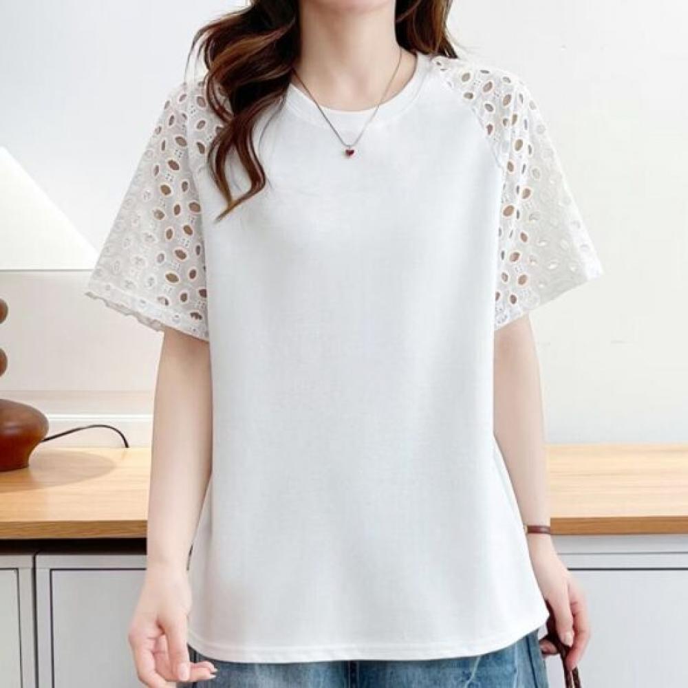 Navava Women Daily Solid Punching Sleeve ShorT Sleeve T shirT nT3322