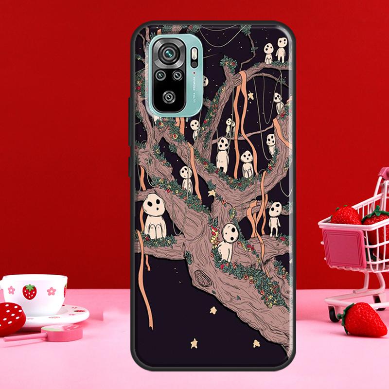 Anime Kodama Tattoo Case For Xiaomi Redmi 10 9 9A 9C 9T Back Cover For Redmi Note 11 Pro 8 9 10 Pro 9S 10S 11S