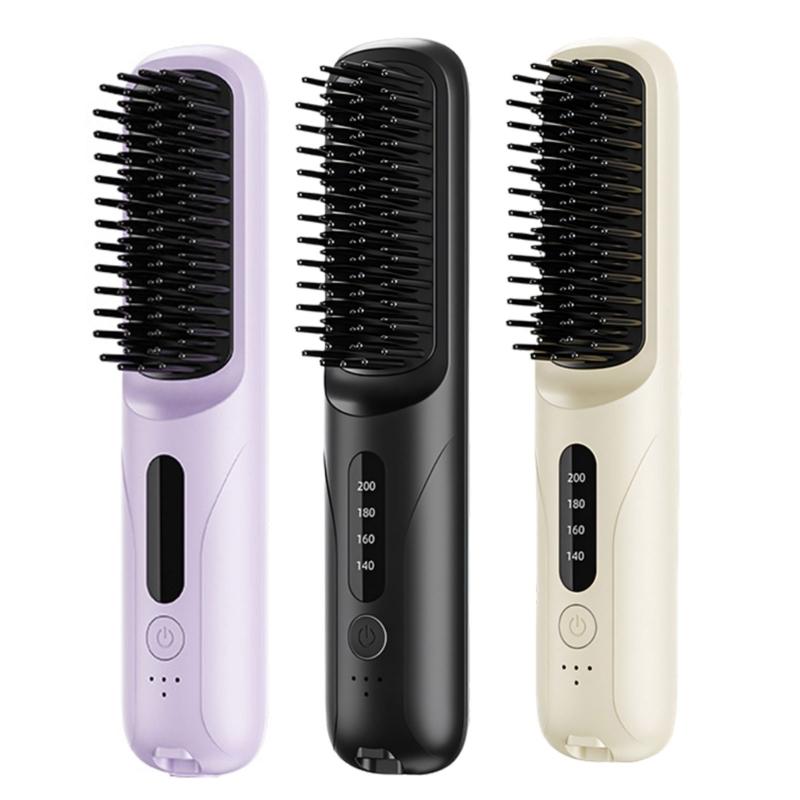 Portable Straightening Comb With Auto Shut Off Feature And Ceramic Coated Plates For Damage Free Hair Care