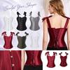 Women's Adjustable Double Strap Corset Top Shapewear with Boning and Lace-Up Back