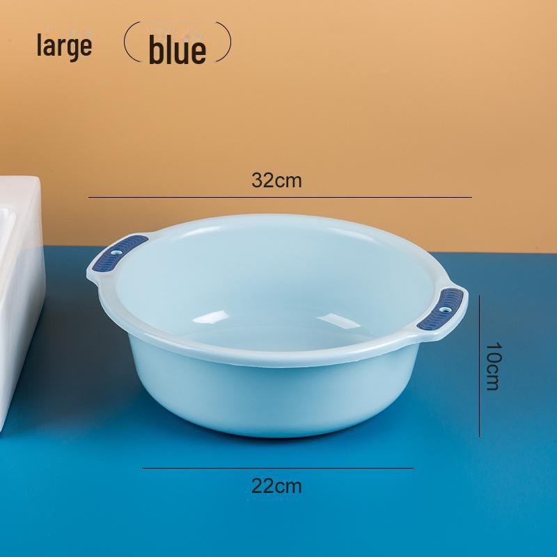 Large Capacity Double-Ear Plastic Basin for Household Use, Ideal for Washing Vegetables, Footbaths, and Storage