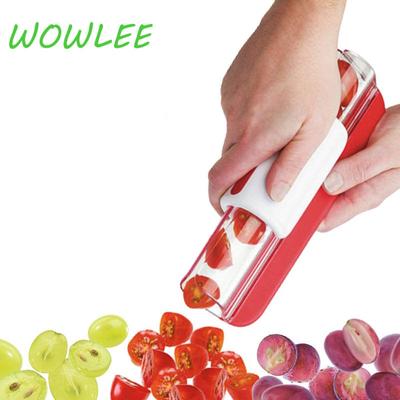 Portable Fruit Slicer Creative Cherry Tomatoes Fruit Manual Slicer Stainless Baking Fruit Decoration Tool Kitchen Gadgets