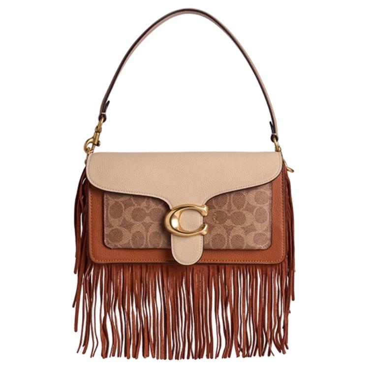 

Coach Tabby 26 Logo Leather Shoulder Bag Medium Women handbags Brown Yellow CAY50-B4OOH Basic Set (Bag+Dust Bag)