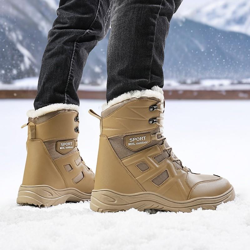Mens High-Top Winter Hiking Boots Thick Insulated Snow Outdoor Trekking Camping