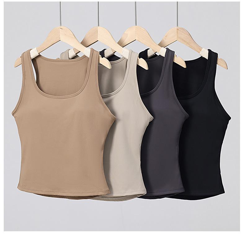 Women's Breathable Push-Up Shaping Sports Vest with Integrated Cups - Elastic Yoga Fitness Top