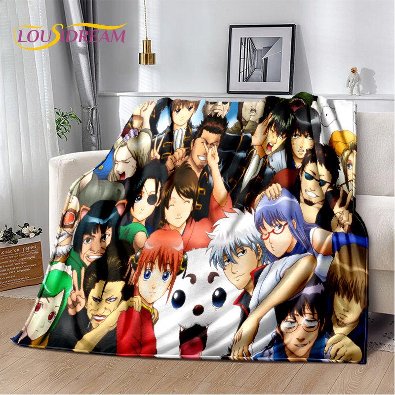 Gintoki Kagura Gintama Anime Soft Plush Blanket,Flannel Blanket Throw Blanket for Living Room Bedroom Bed Sofa Picnic Cover Kids