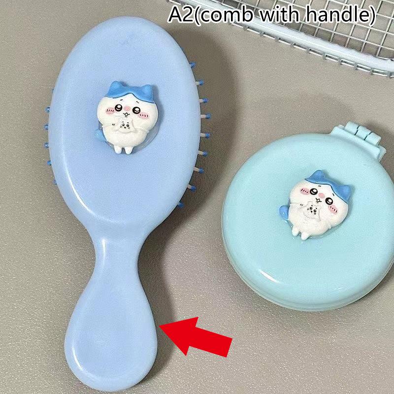 Portable Chiikawa Comb Cartoon Folding Airbag Comb Air Cushion Massage Hairdressing Comb Small Travel Mirror Comb Hair Tool Gift