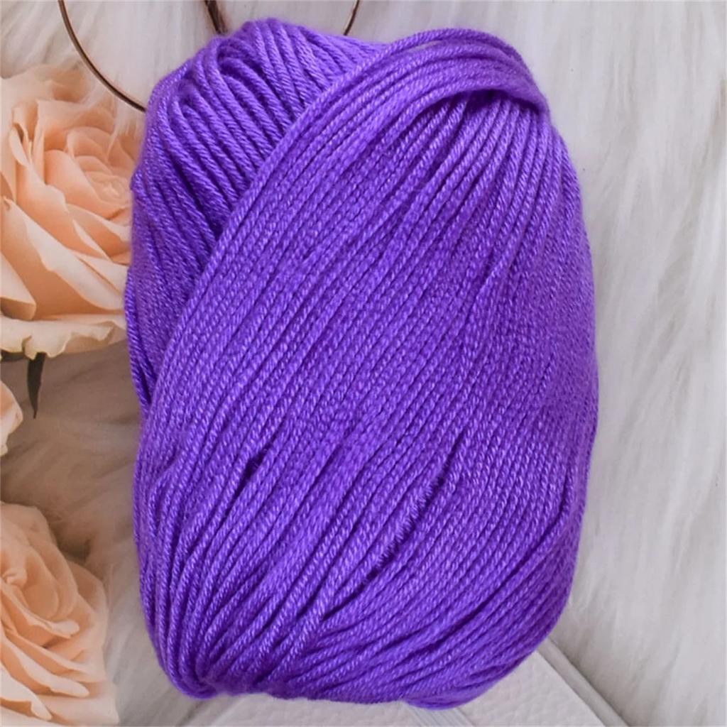 50g Silk Protein Villus Yarn Soft Worsted Hand Knitting Thread 60%Silk Protein 30%Wool 10%Cashmere Skin Friendly Yarn 110m/120yd