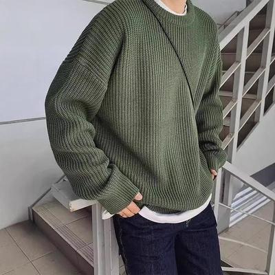 Herren gestreifter Farbblock-Pullover mit Rundhalsausschnitt - Neujahr Herbst/Winter Lässiges vielseitiges Strickoberteil