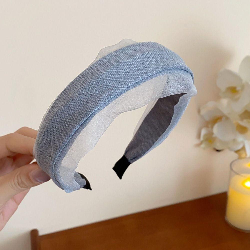 Sweet Women Hair Hoop Korean Style Wide Edge Hairband Temperament Chiffon Headband Women/Lady