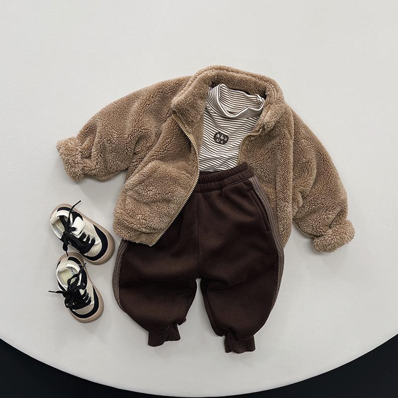 Kids' 2025 Winter Lightweight Plush Coat - Korean Mori Style, Versatile for Boys and Girls