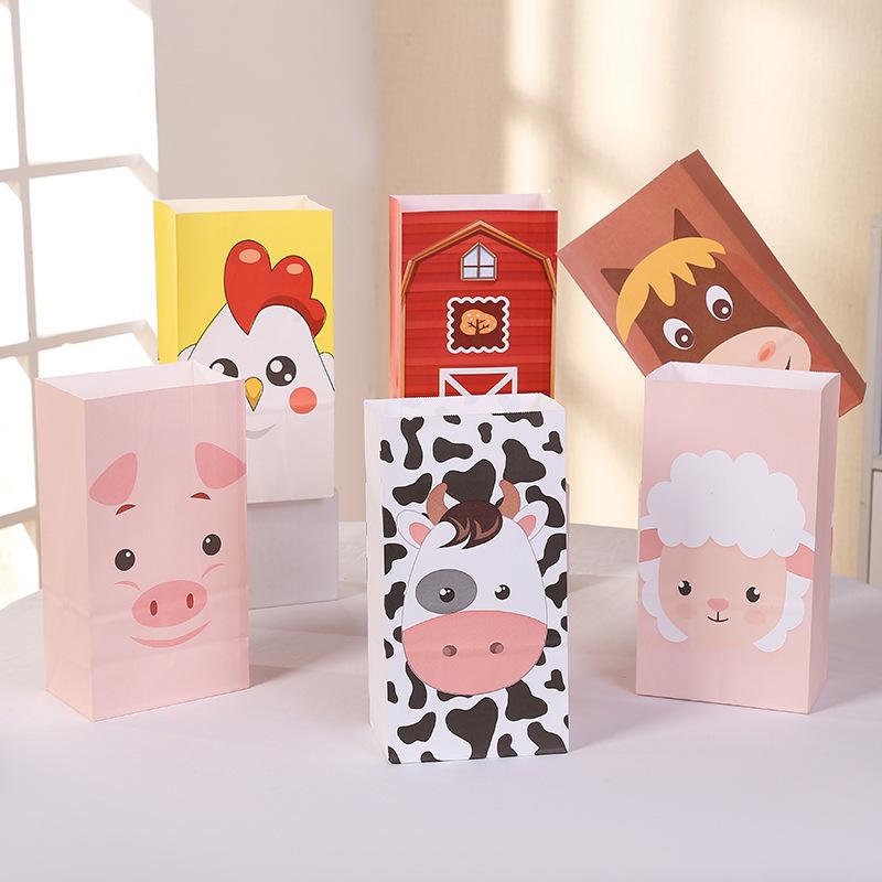 Farm Cartoon Animals Birthday Decoration Party Supplies Tableware Balloons Cup Plates Set Backdrop Banner Birthday Cake Deco Kit