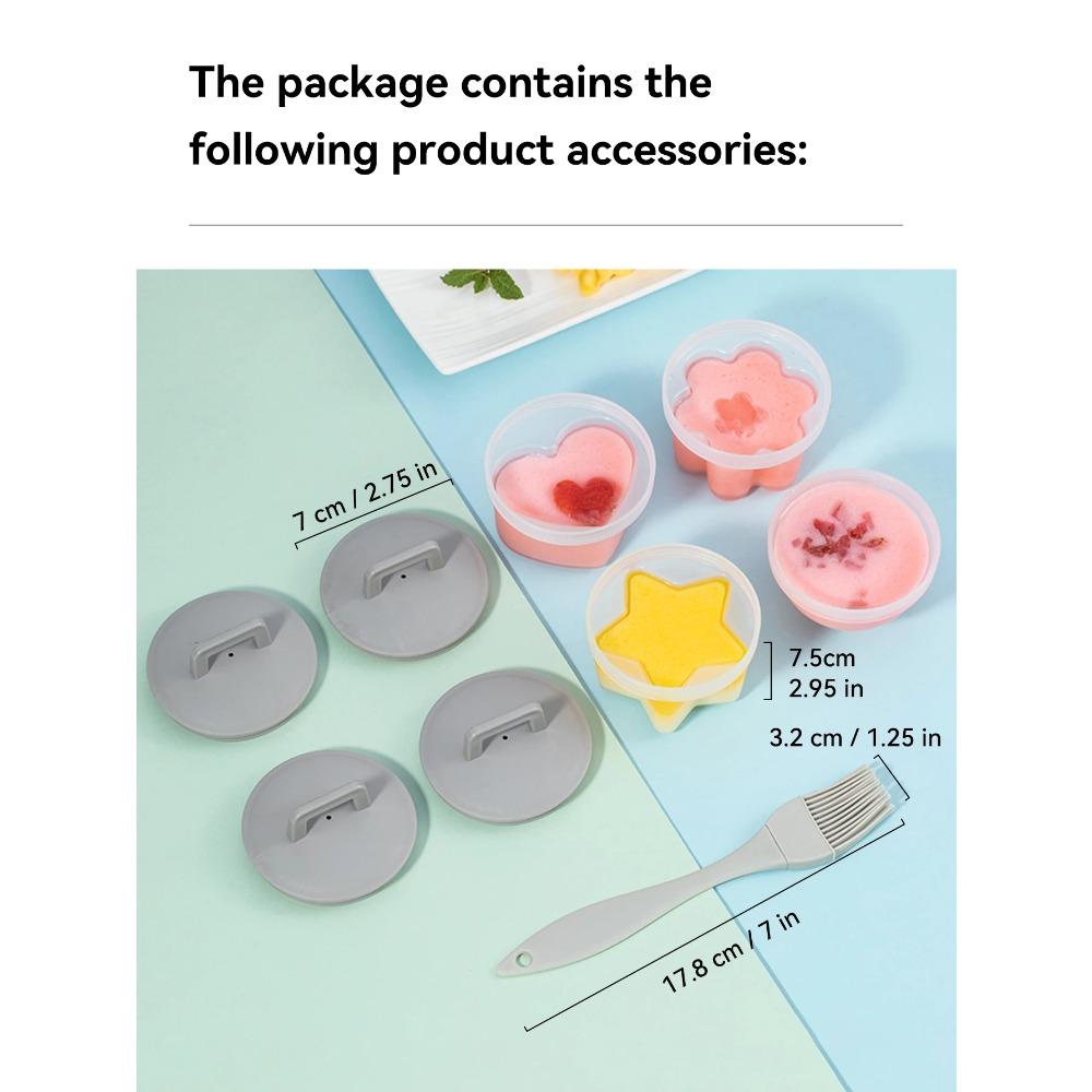 

4 шт./набор симпатичных пластиковых яйцеварок-брашингов с масляной кисточкой, термостойкие пластиковые инструменты для приготовления яиц, кухонный гаджет для яиц