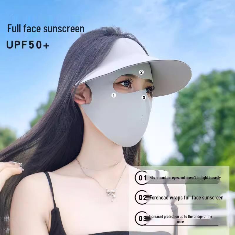 Sommer UV-Schutz Vollgesichtsmaske mit Hyaluronsäure - Atmungsaktiv, Dünner Stil für Radfahren und Outdoor-Einsatz