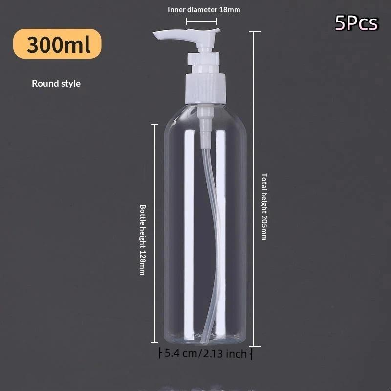 Empty Plastic Shampoo Lotion Pump Bottle Food Grade Safe Leakproof Dispenser for Home Bathroom Travel Use