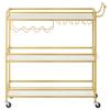 VEVOR Bar Cart, 3 Tiers Home Kitchen Serving Carts, Modern Rolling Utility Station on Wheels, Mobile Drink Beverage Trolley with Wooden Shelf