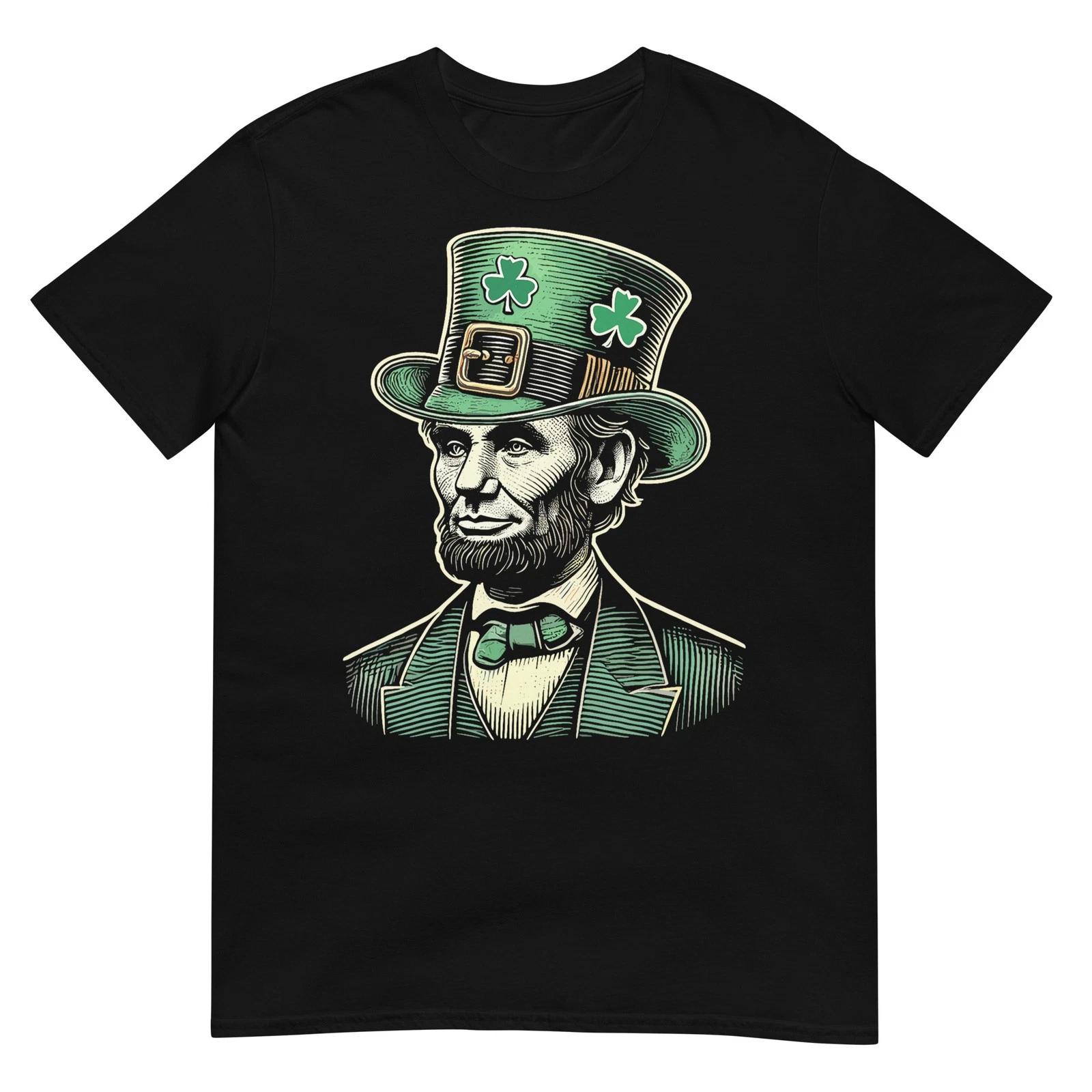 Men Patriotic St Patricks Day Irish Abraham Lincoln Funny T-Shirt 2XL