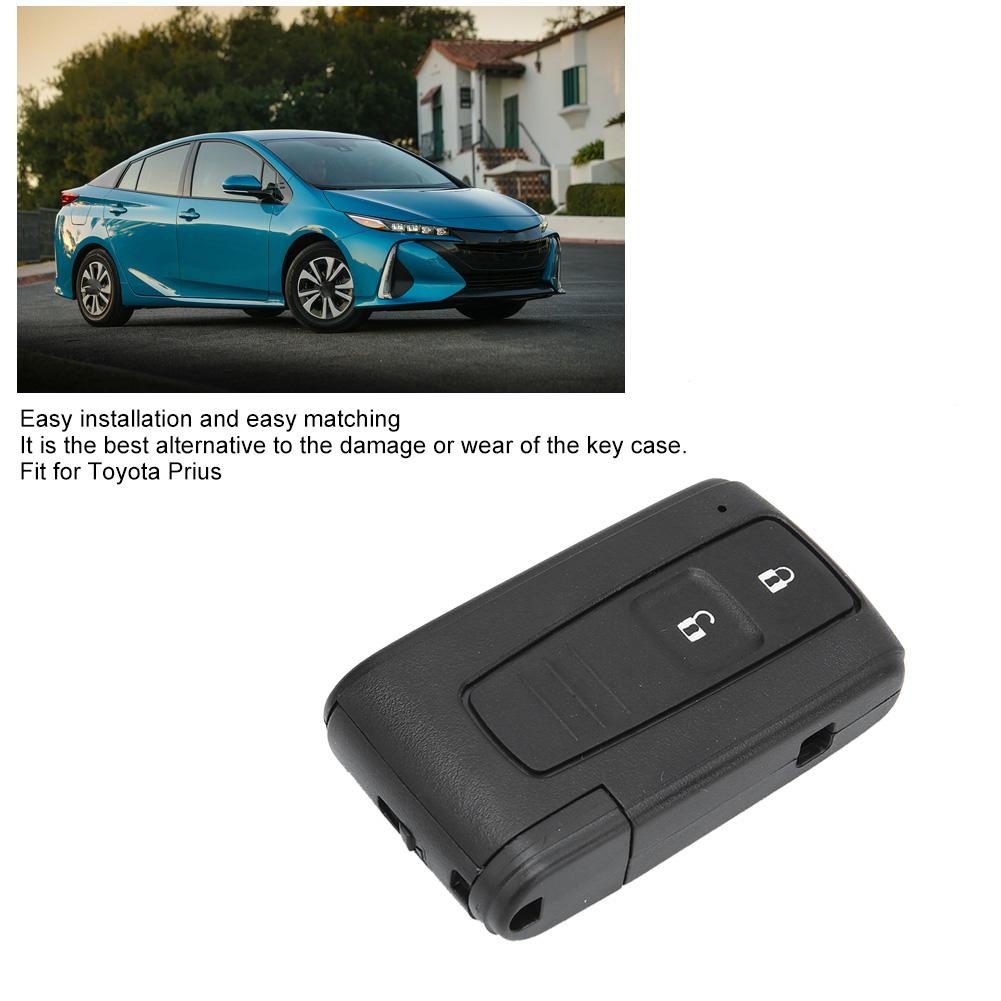 2 Buttons Car Key Fob Case Cover Remote Key Shell with Key Embryo Fit for Toyota Prius
