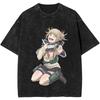 Anime My Hero Academia Himiko Toga Graphic Tshirt Men Women Cotton Tshirts Vintage Washed Oversized Tee Male Manga T Shirt