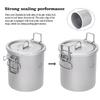 Boundless Voyage 1.4L Titanium Pot Rice Cooker Set Ultralight Camping Cookware for Outdoor, Hiking, Travelling Cooking W-Ti2093c