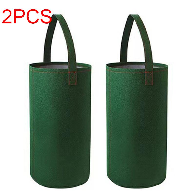 Felt Hanging Tomato Grow Bag Upside Down Tomato Planter Multifunction Strawberry Vegetable Flower Plant Grow Bags зелёный
