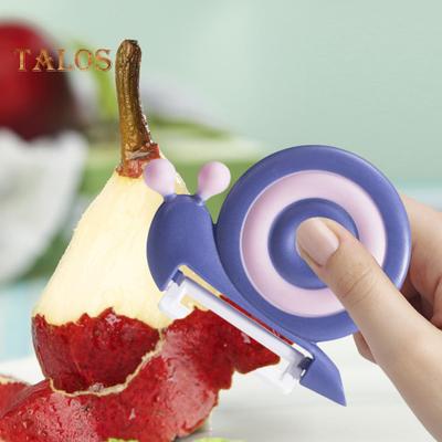 2 Stück Keramikschäler, Schnecken-Kartoffelschäler mit rutschfestem Griff, Obst- und Gemüseschäler für Kinder und Erwachsene, Küchenwerkzeug